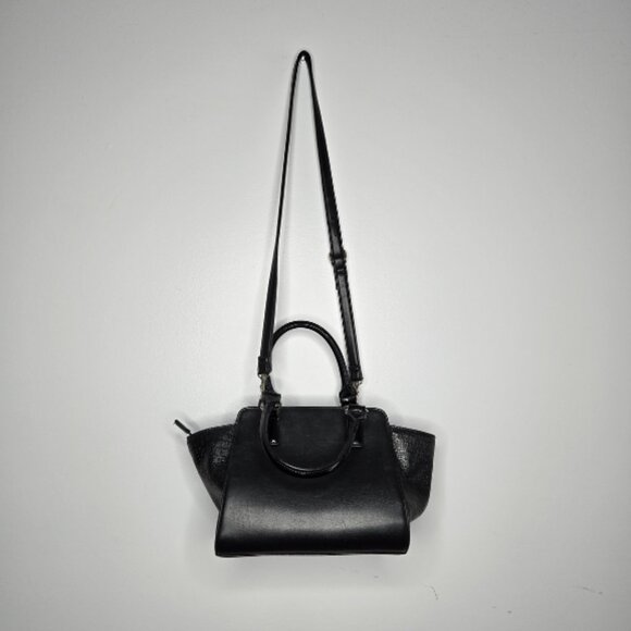 Nine West Black Satchel Bag | Crossbody & Tote | Faux Leather, Structured Style - Picture 3 of 10